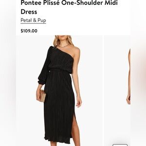 Petal & Pup Black One-Shoulder Dress